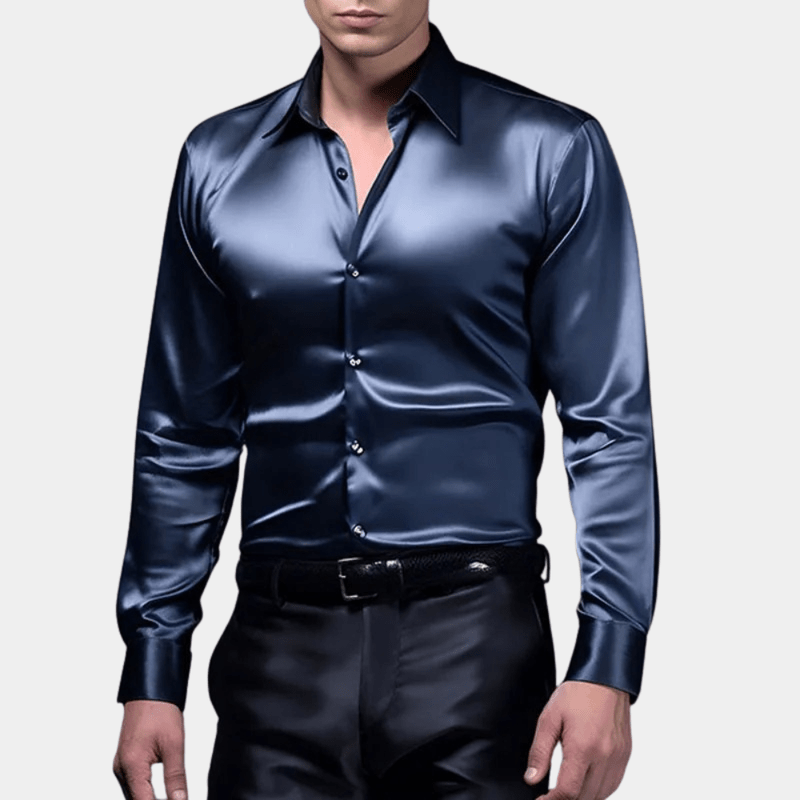 Men's Business Shirt with Elegant Design for Autumn and Winter