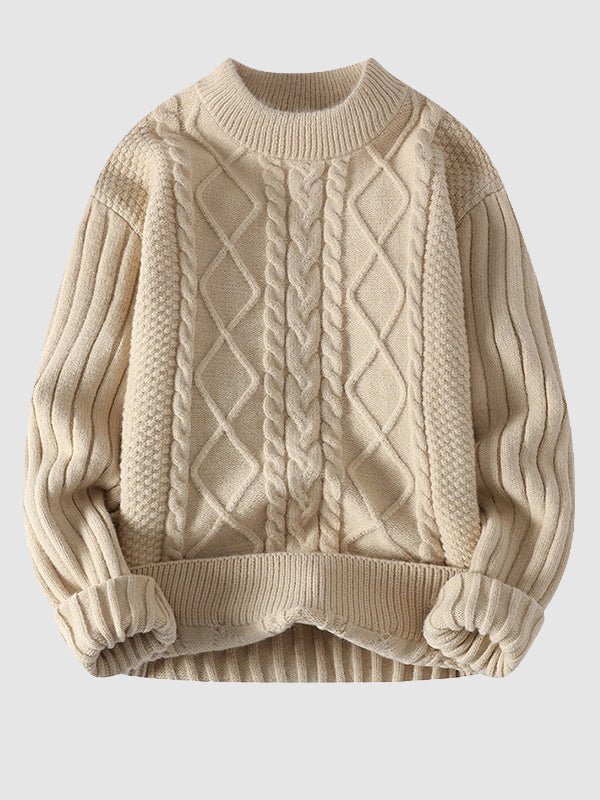 Men's Cable Crew Neck Sweater
