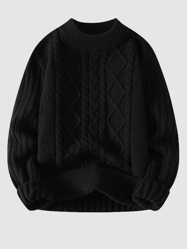 Men's Cable Crew Neck Sweater