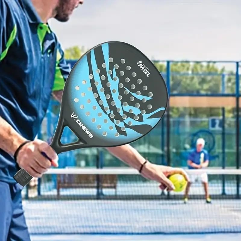 Men's Carbon Fibre Paddle Tennis Racket with Grip and Bag