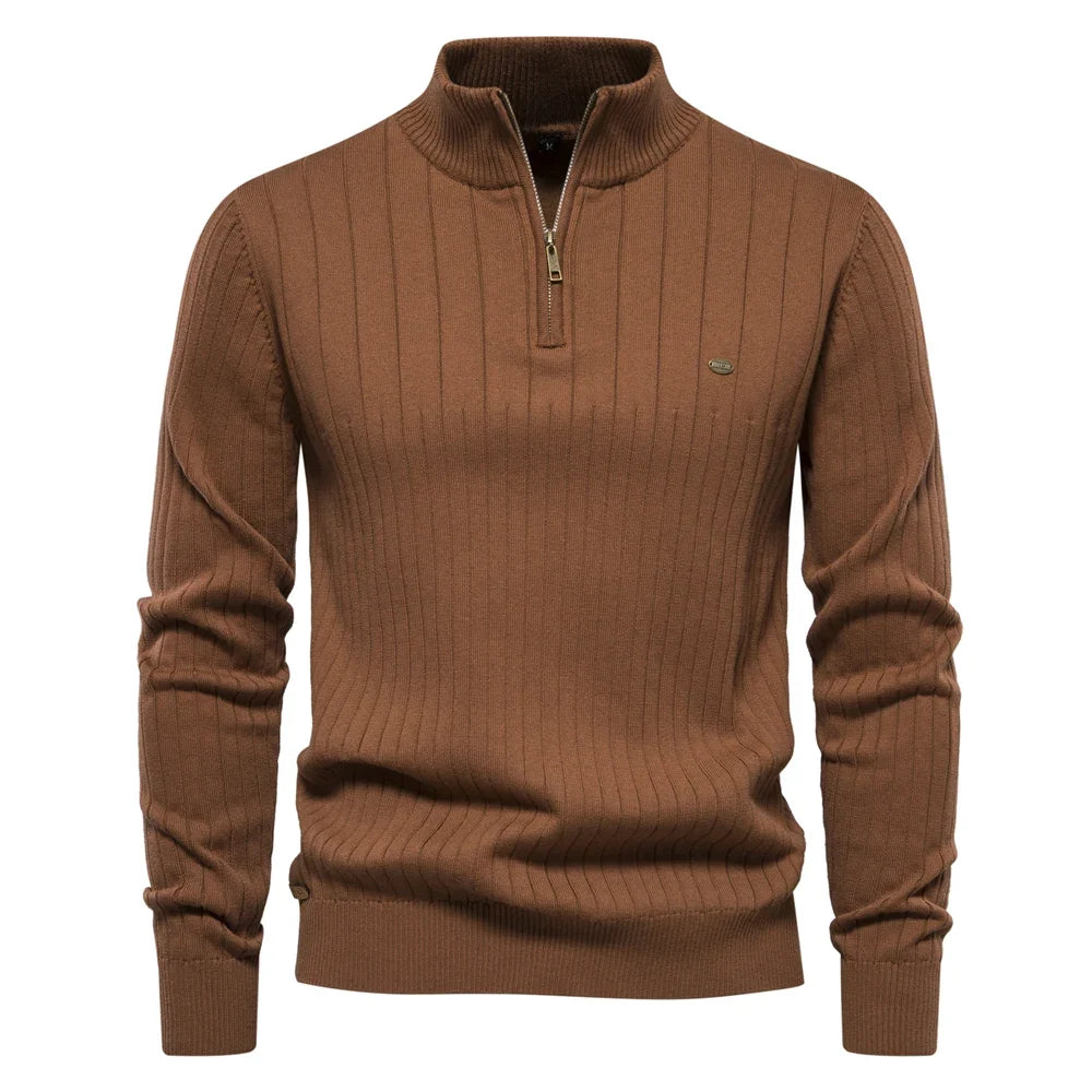 Men's Casual Quarter-Zip Pullover Sweater