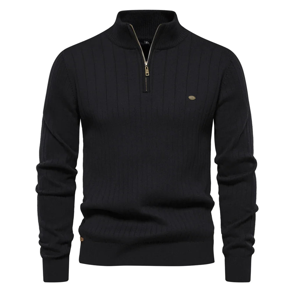 Men's Casual Quarter-Zip Pullover Sweater