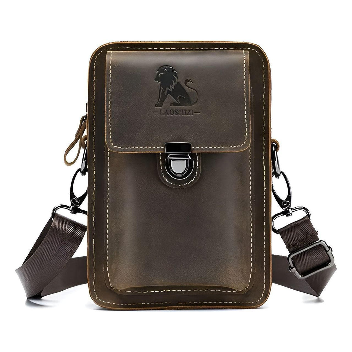 Men's Functional Waist Bag with Adjustable Strap and Multi-Pocket Design