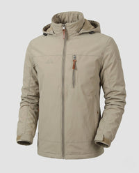 Men's Lightweight Outdoor Jacket with Hood and Zipper Pockets