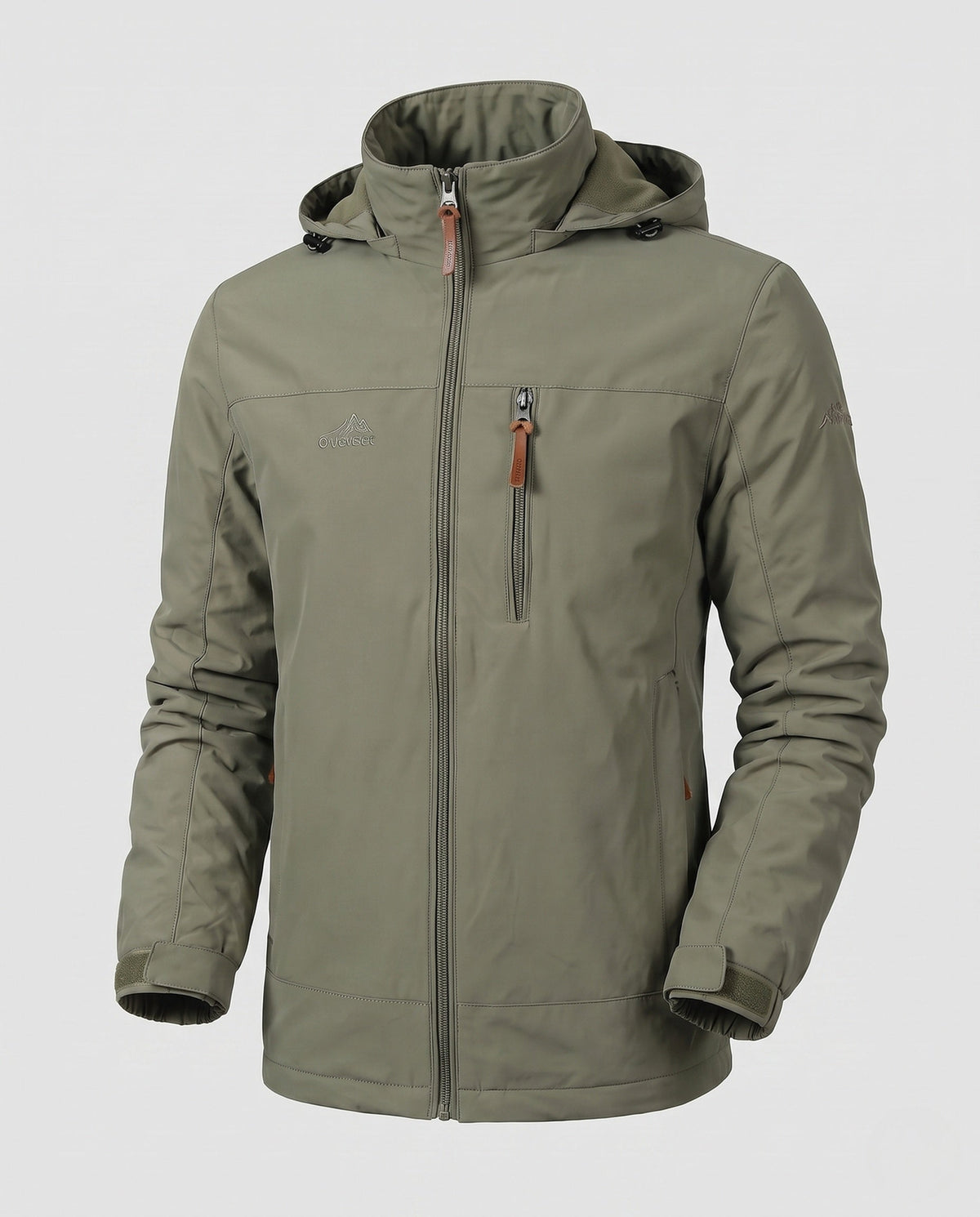 Men's Lightweight Outdoor Jacket with Hood and Zipper Pockets