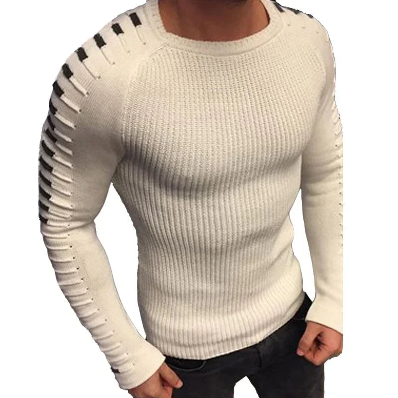 Men's Long-Sleeve Pleated Sweater