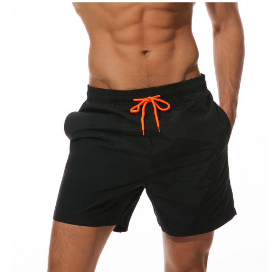 Men's Relaxed Fit Mid-Rise Swim Shorts with Drawstring