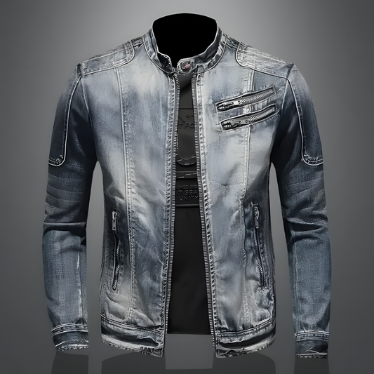 Men's Retro Jacket with Vintage Wash