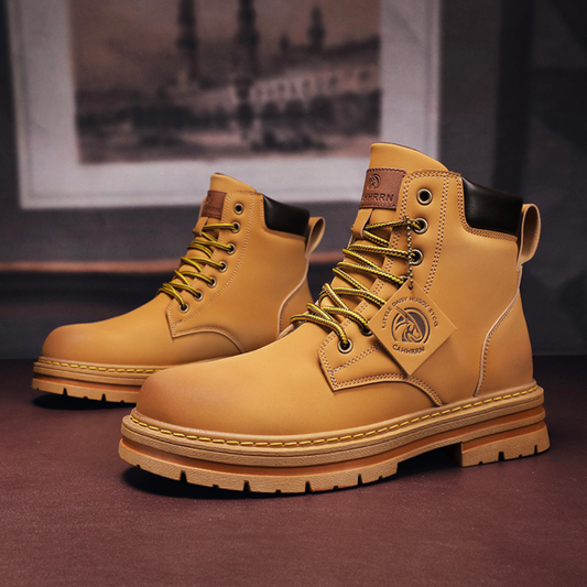 Men's Rugged Heavy-Duty Lace-Up Ankle Boots