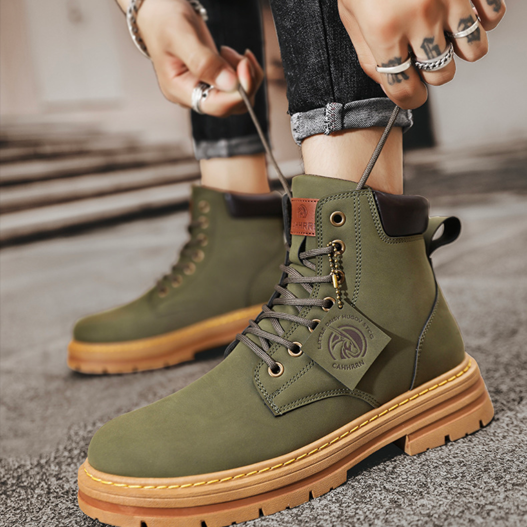 Men's Rugged Heavy-Duty Lace-Up Ankle Boots