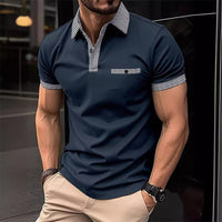 Men's Short-Sleeve Houndstooth Polo Shirt