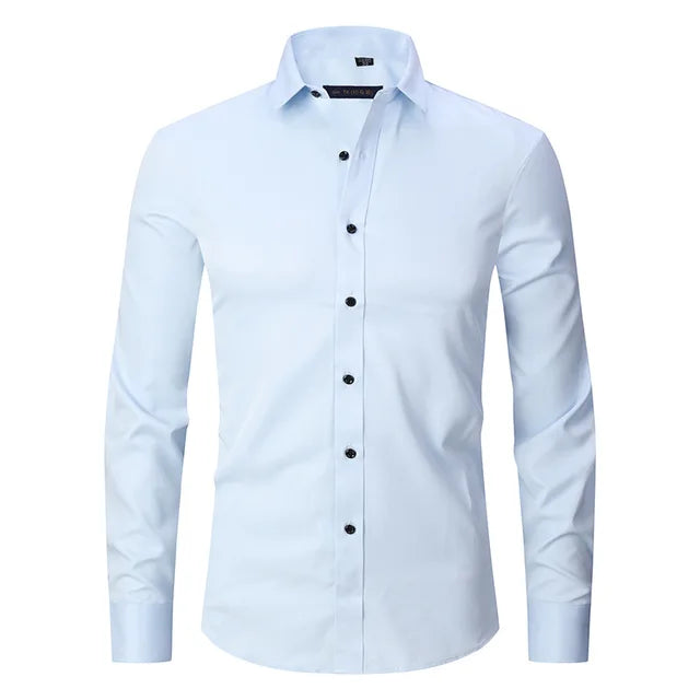 Men's Slim-Fit Button-Down Dress Shirt