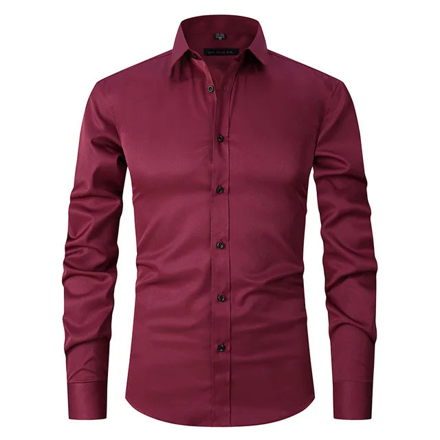 Men's Slim-Fit Button-Down Dress Shirt