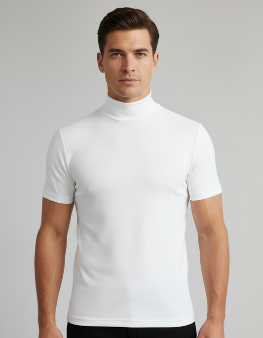 Men's Slim Fit Roll-Neck Shirt