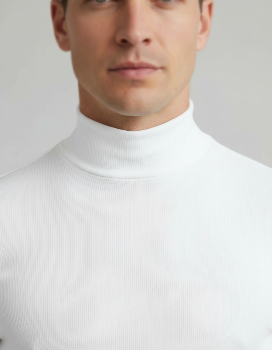 Men's Slim Fit Roll-Neck Shirt