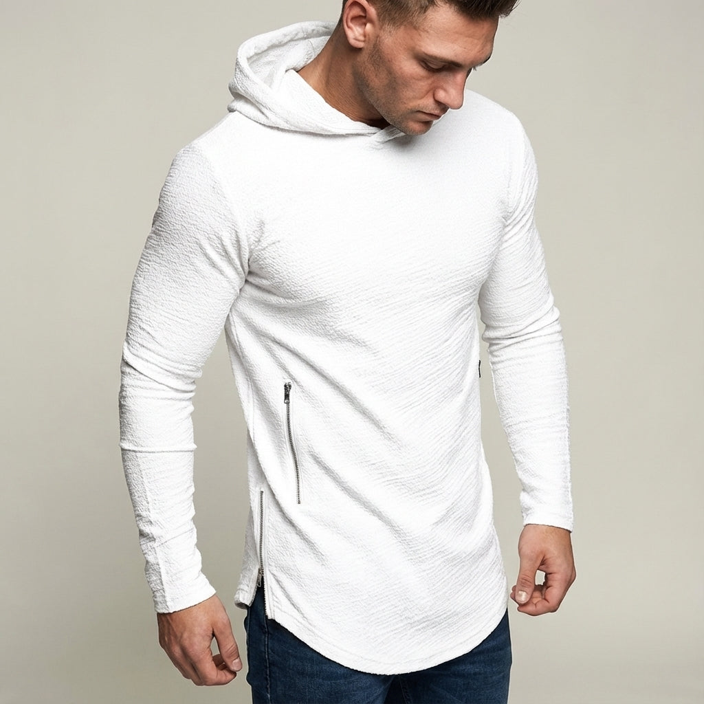Men's Slim Fit Training Hoodie with Side Zipper