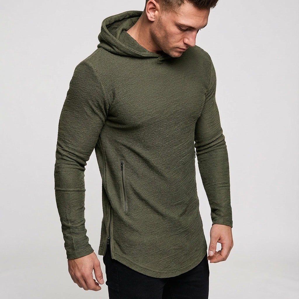 Men's Slim Fit Training Hoodie with Side Zipper