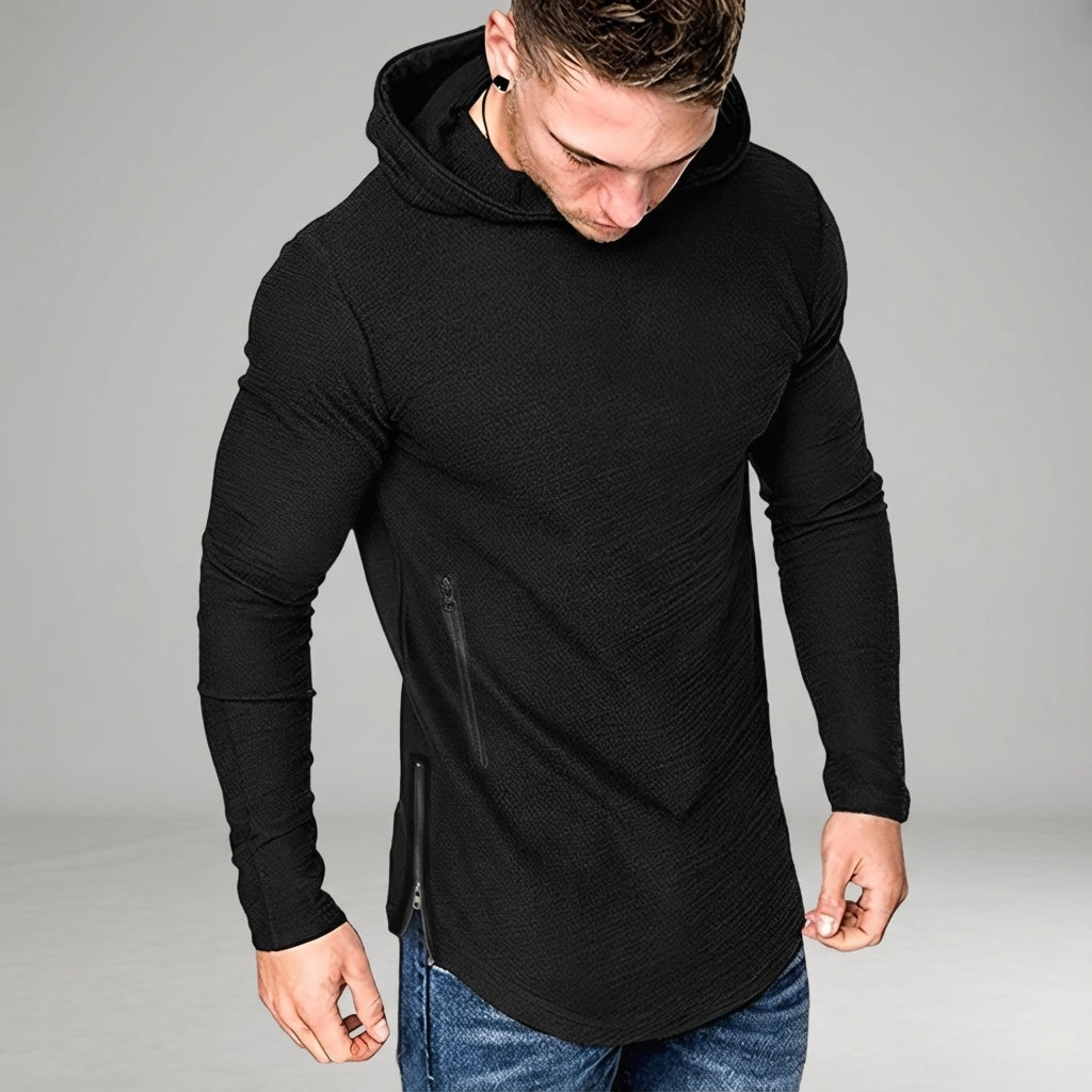 Men's Slim Fit Training Hoodie with Side Zipper