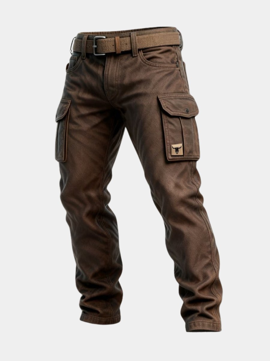 Men's Slim Tapered Cargo Pants with Bull Patch Side Pockets