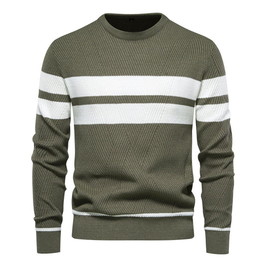 Men's Striped Crew Neck Sweater