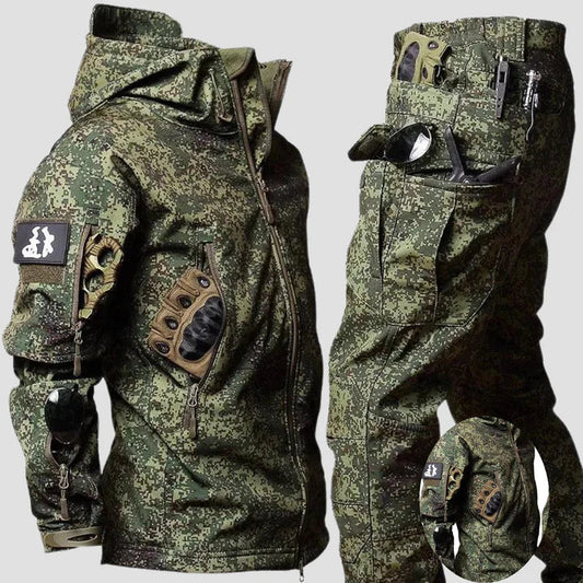 Men's Tactical Outdoor Clothing Set – Waterproof Military Jacket & Trousers for Cold Weather
