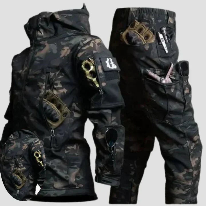 Men's Tactical Outdoor Clothing Set – Waterproof Military Jacket & Trousers for Cold Weather