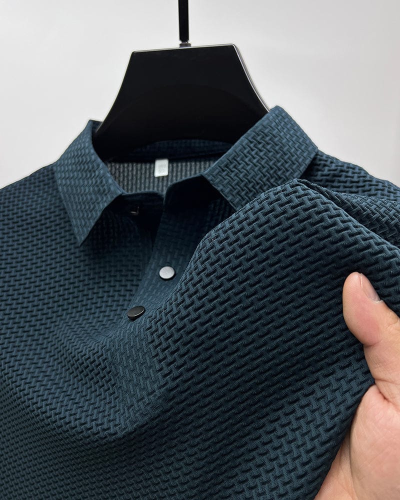 Men's Textured Polo Shirt – Elegant Texture & Classic Fit