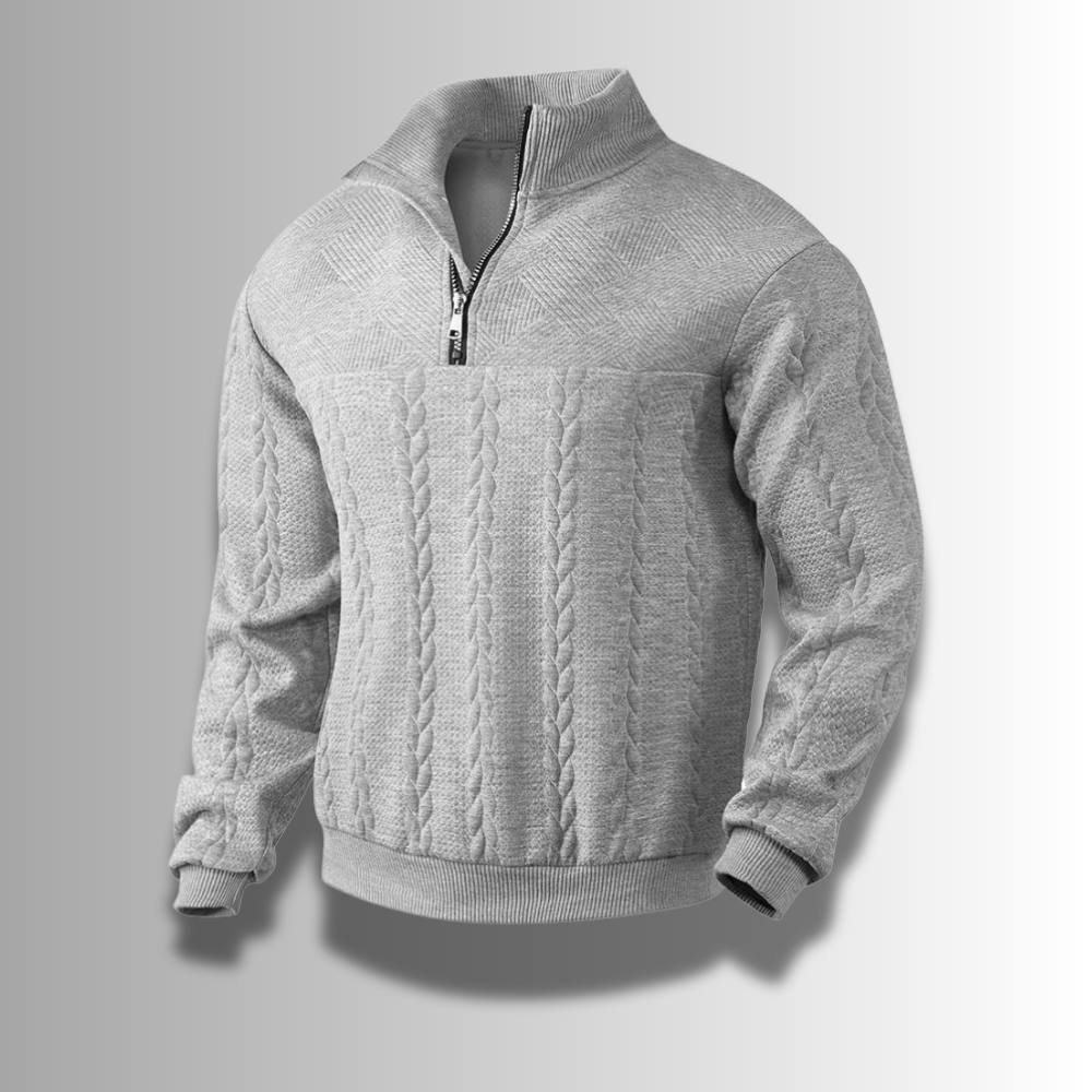 Men's Textured Quarter-Zip Sweater