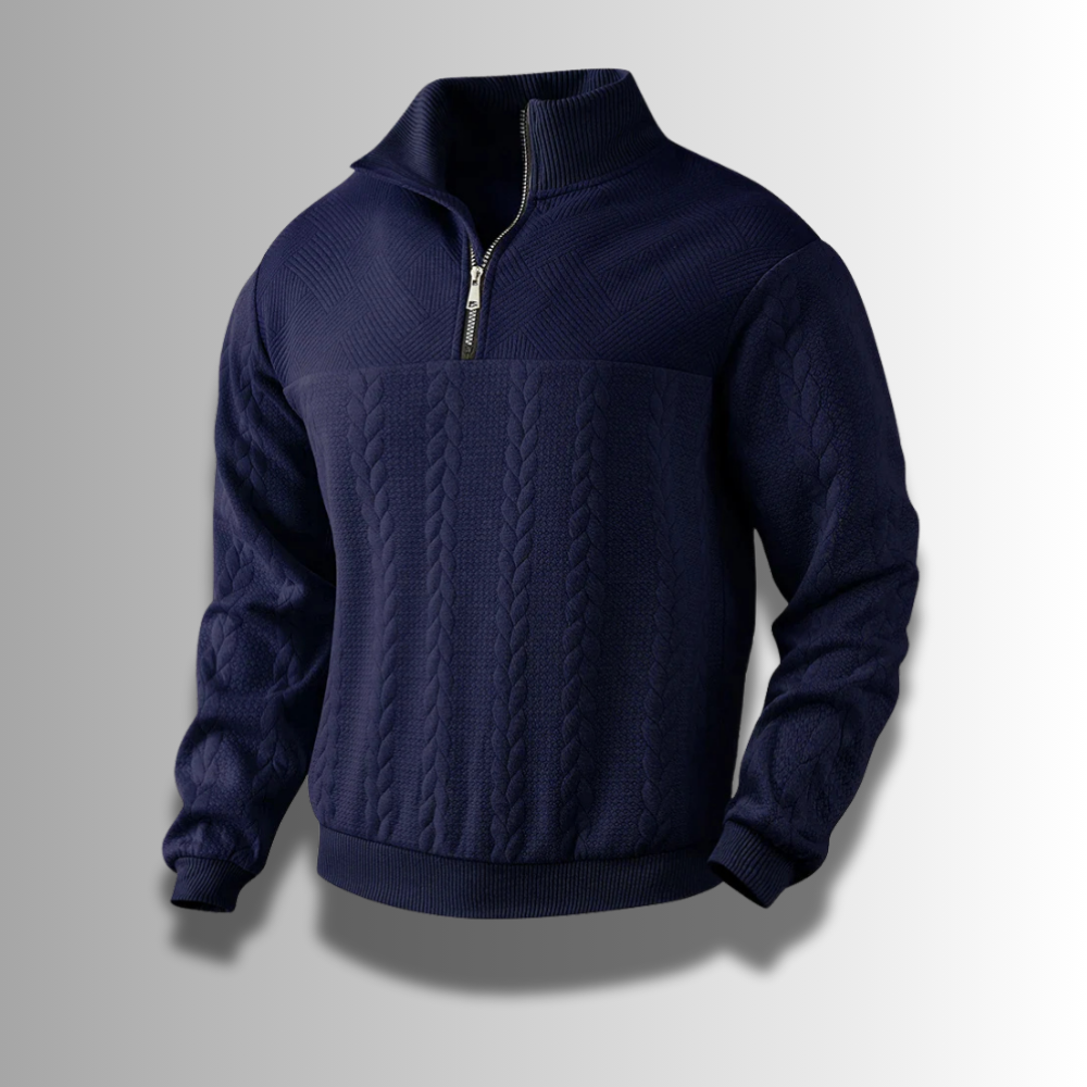 Men's Textured Quarter-Zip Sweater