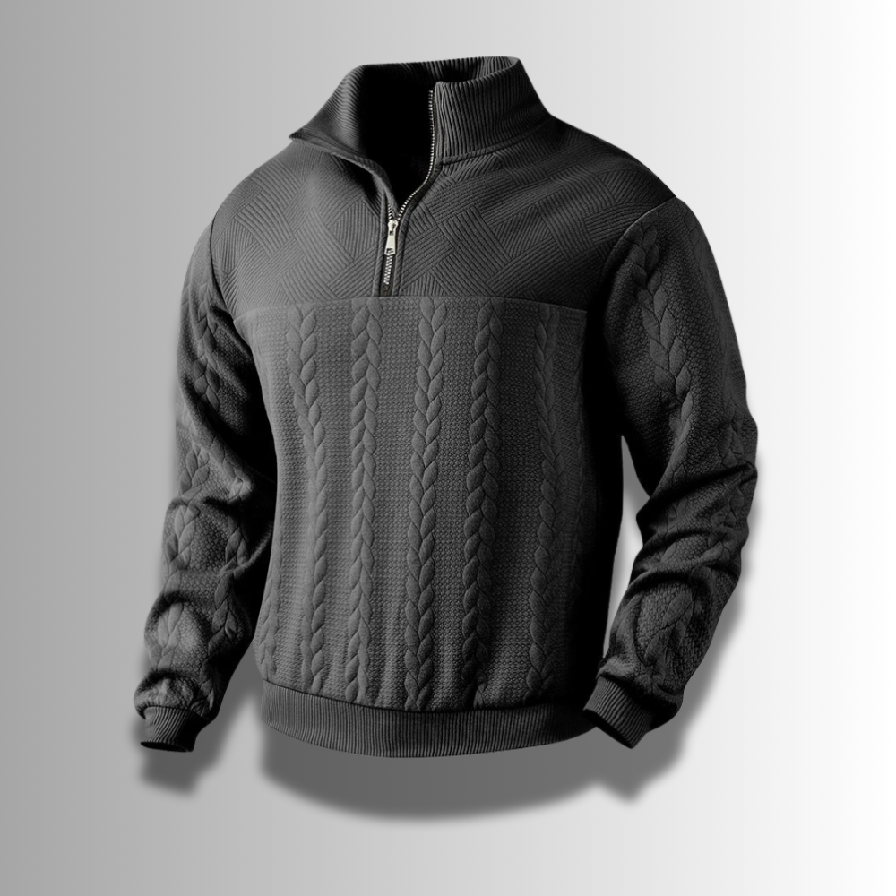 Men's Textured Quarter-Zip Sweater