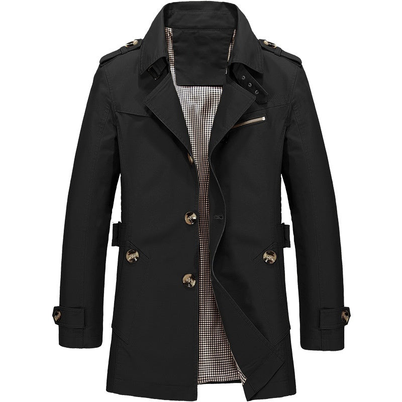 Men's Trench Coat - Elegant Structured Fit, Comfortable & Stylish