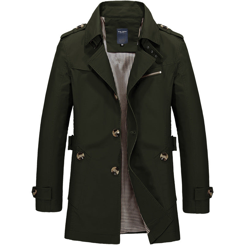 Men's Trench Coat - Elegant Structured Fit, Comfortable & Stylish