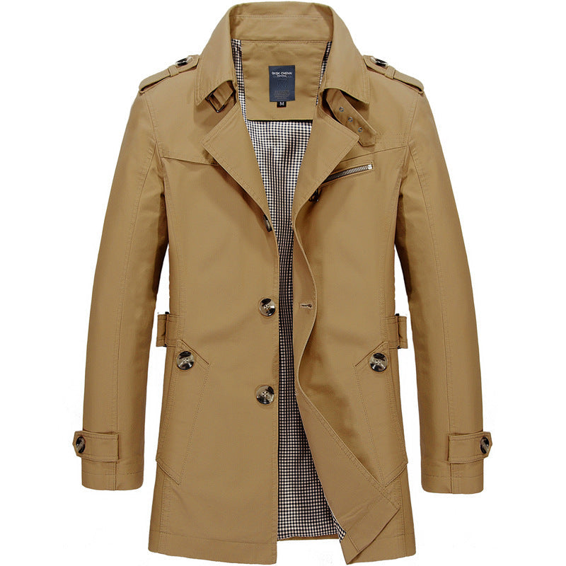 Men's Trench Coat - Elegant Structured Fit, Comfortable & Stylish