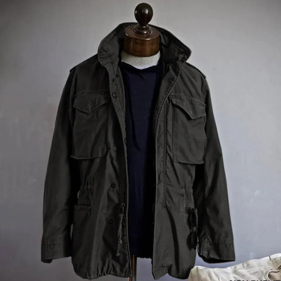Men's Vintage Field Jacket with Adjustable Waist