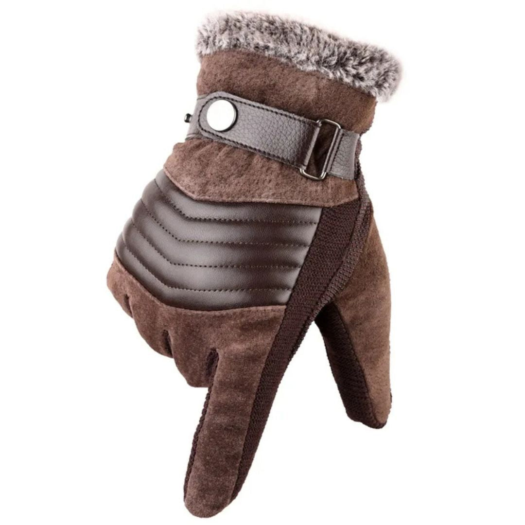 Men's Warm Winter Touchscreen Gloves with Strap