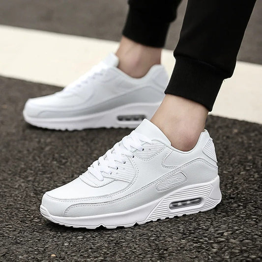 Men's White Thick Sole Sneakers