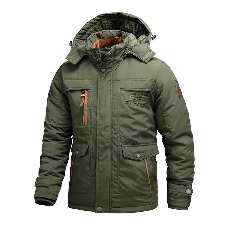 Men's Winter Jacket with Detachable Hood – Warm and Windproof
