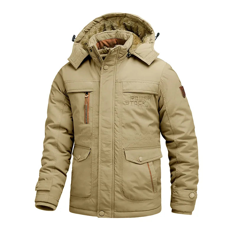 Men's Winter Jacket with Detachable Hood – Warm and Windproof