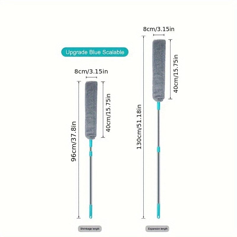 Microfiber Dust Brush Kit with Extendable Handle - Wet and Dry Cleaning for Sofa, Bed, Furniture