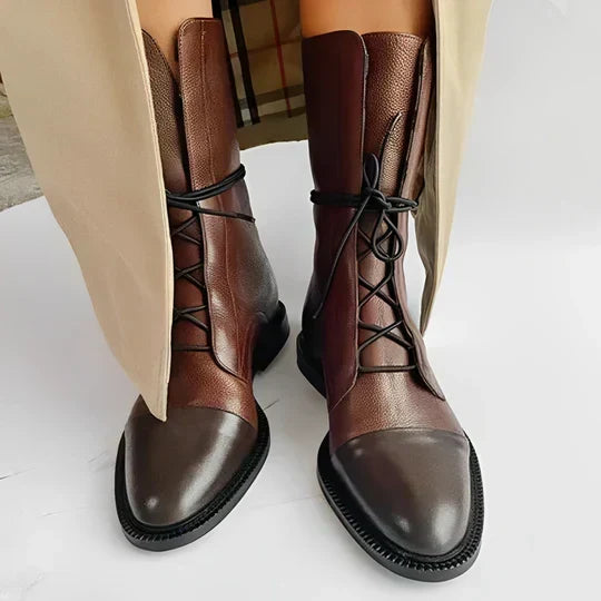 Mid-Calf Lace-Up Boots