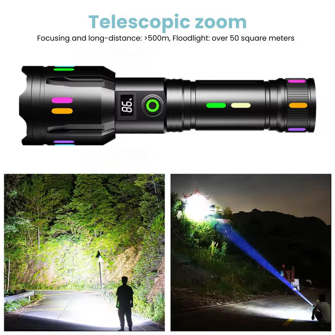 Military-Grade Rechargeable LED Flashlight – 9000 Lumens
