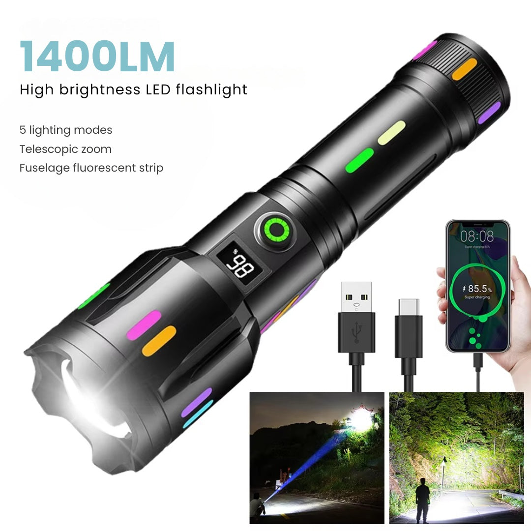 Military-Grade Rechargeable LED Flashlight – 9000 Lumens