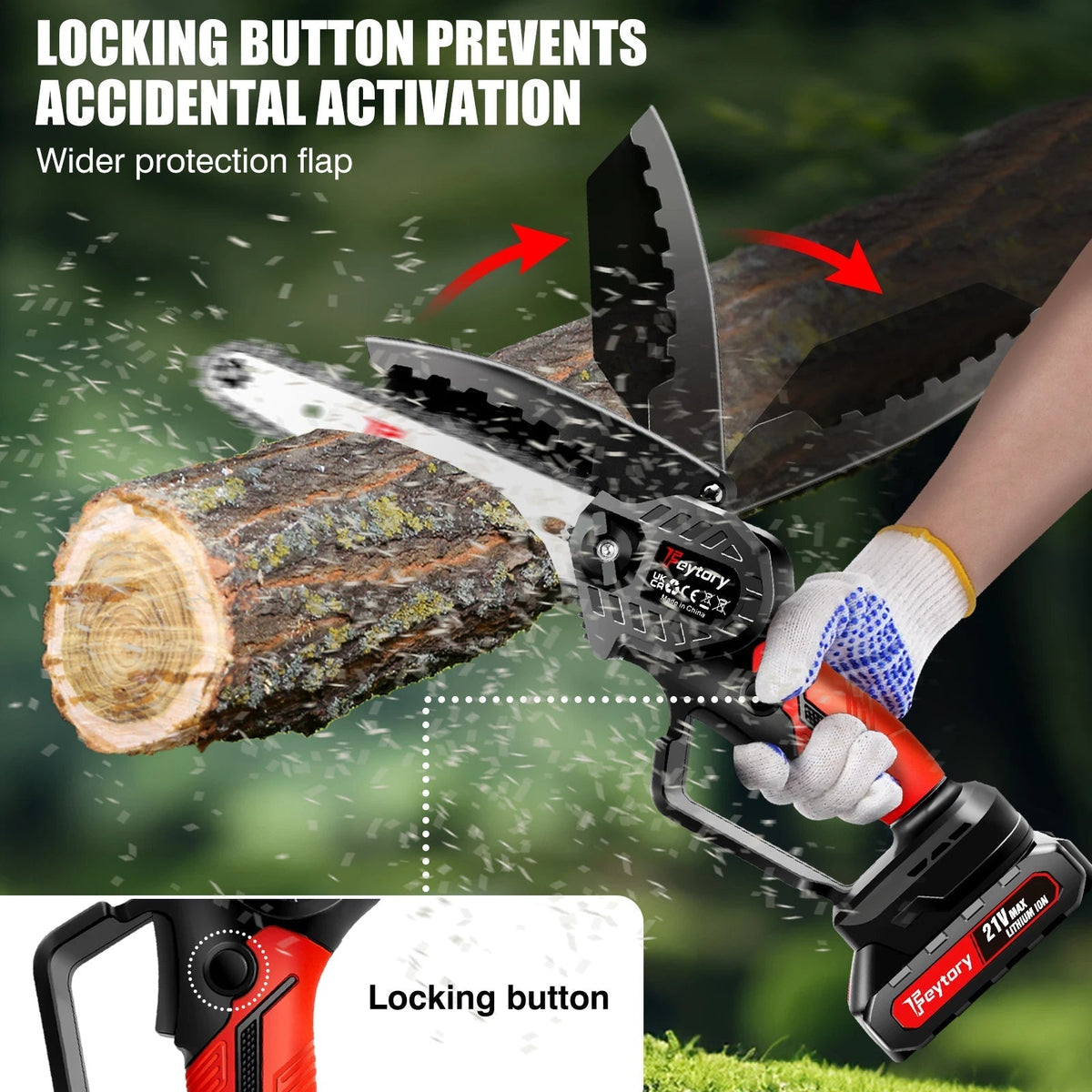 Mini Chainsaw 6 Inch - Powerful Cordless Rechargeable Handheld Small Electric Saw