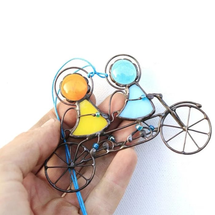 Minimalist Stained Glass Suncatcher – UV-Resistant Window and Wall Hanging Decor
