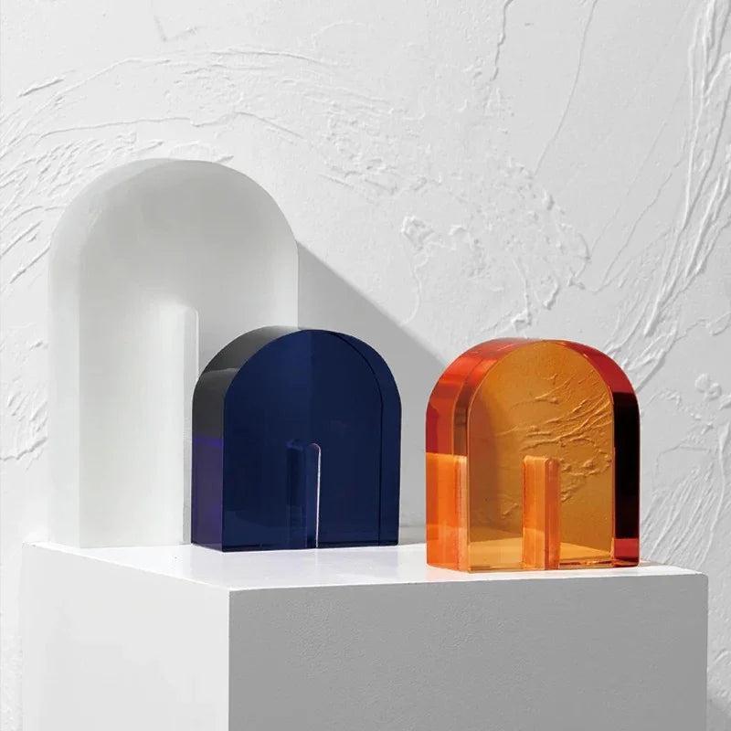 Modern Vivid Crystal Bookends for Shelf Decor