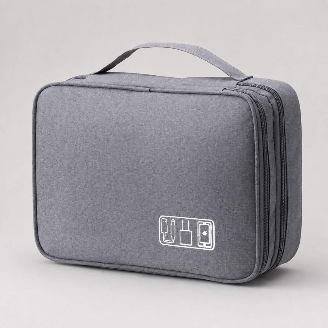 Multi-Compartment Travel Cable Organiser Bag