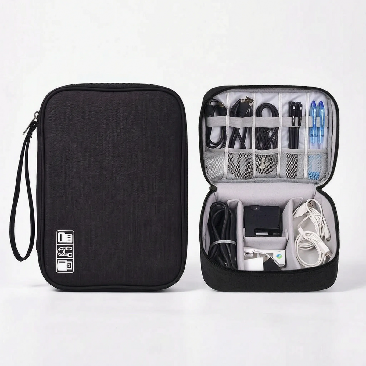Multi-Compartment Travel Cable Organiser Bag