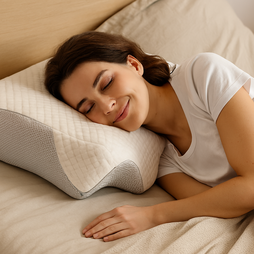 Orthopedic Memory Foam Pillow for All Sleeping Positions – Ergonomic Neck and Shoulder Support, Breathable Cover