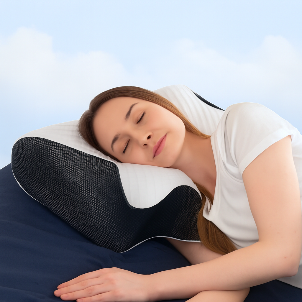 Orthopedic Memory Foam Pillow for All Sleeping Positions – Ergonomic Neck and Shoulder Support, Breathable Cover