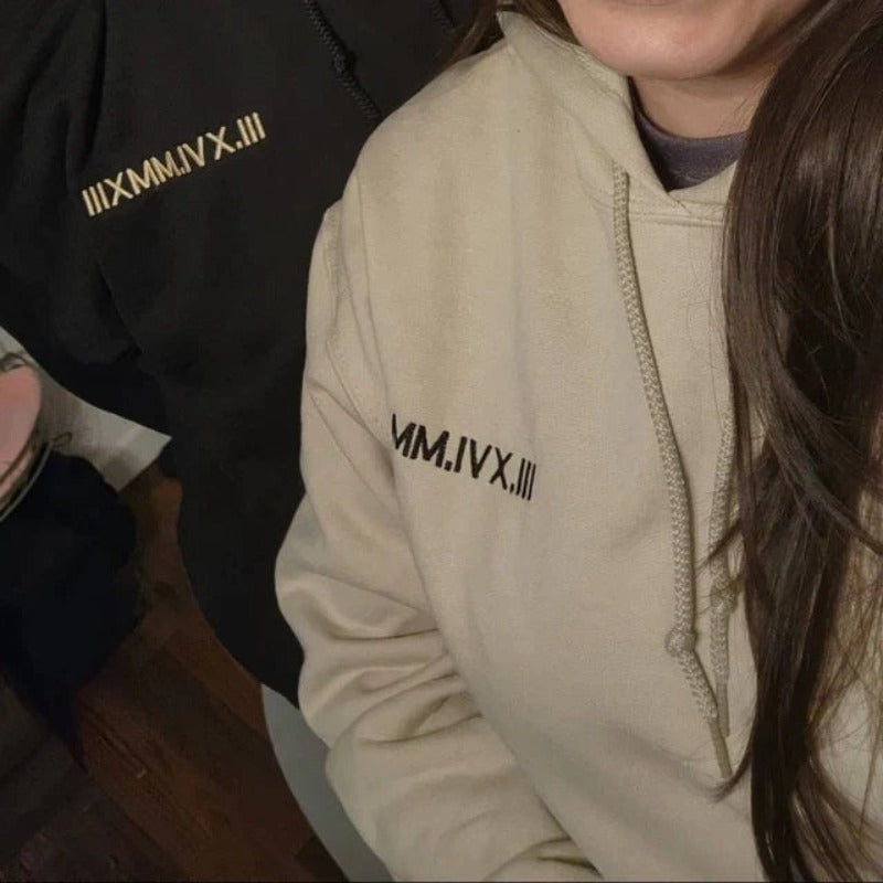 Personalised Couples Clothing with Roman Numeral Date